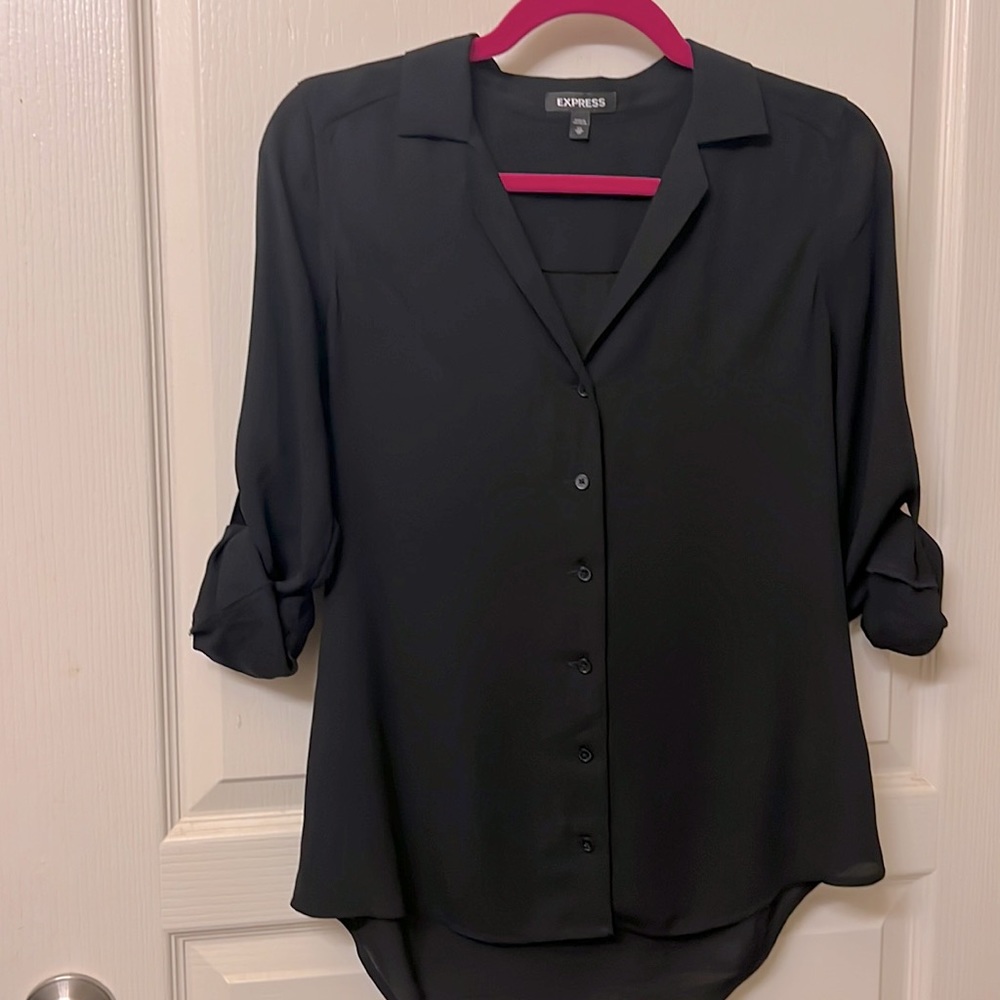 EUC Express Portofino black button down shirt - XS